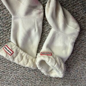 Hunter White Fleece Boot Socks